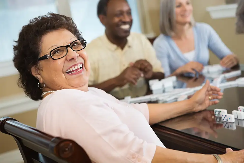 Residents enjoying a game of dominos