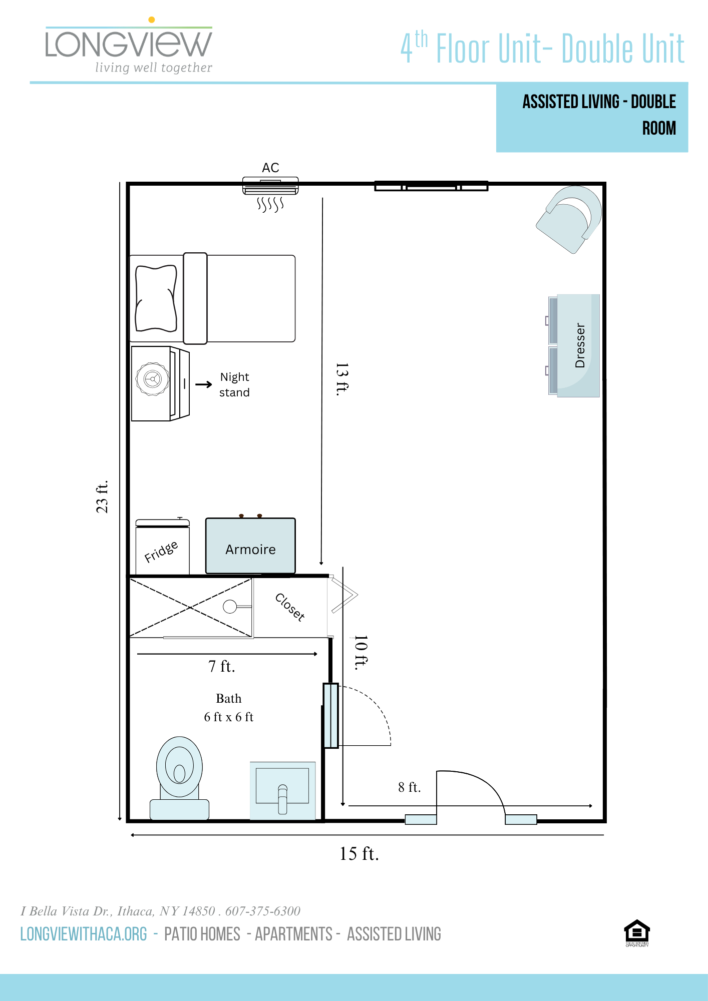 AL Double Room Floor Plan